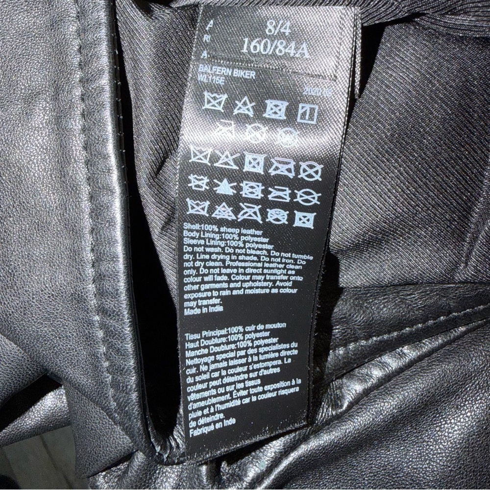 ALL SAINTS Black Balfern Leather Biker Jacket Size 4 - 23069 - Picture 7 of 9